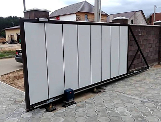 Откатные ворота, консольного типа
